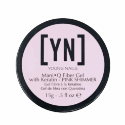 Mani•Q Fiber Gel With Keratin, Pink Shimmer, 15g Jar