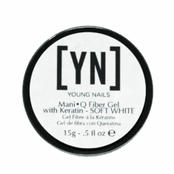 Mani•Q Fiber Gel With Keratin, Soft White, 15g Jar