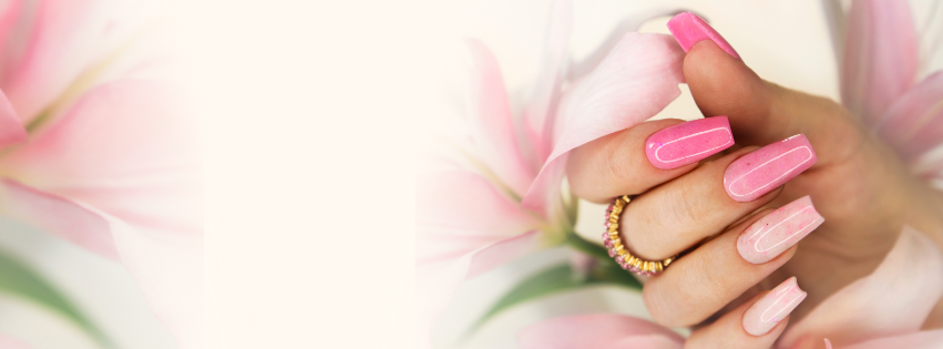 YN Nail Shop -YN Nail Shop Pink Floral Nail Salon Promotion Facebook Cover